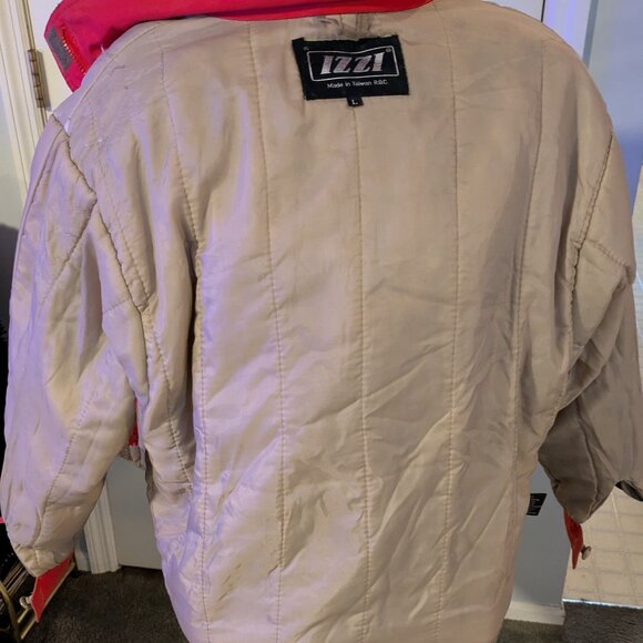VTG 90's women's IZZI winter jacket orange/tan , size-large - Picture 2 of 9